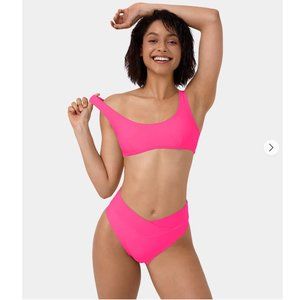 NWT:  Solid U Neck Bikini Top/Crossover Bottom Swimsuit (BS#3)